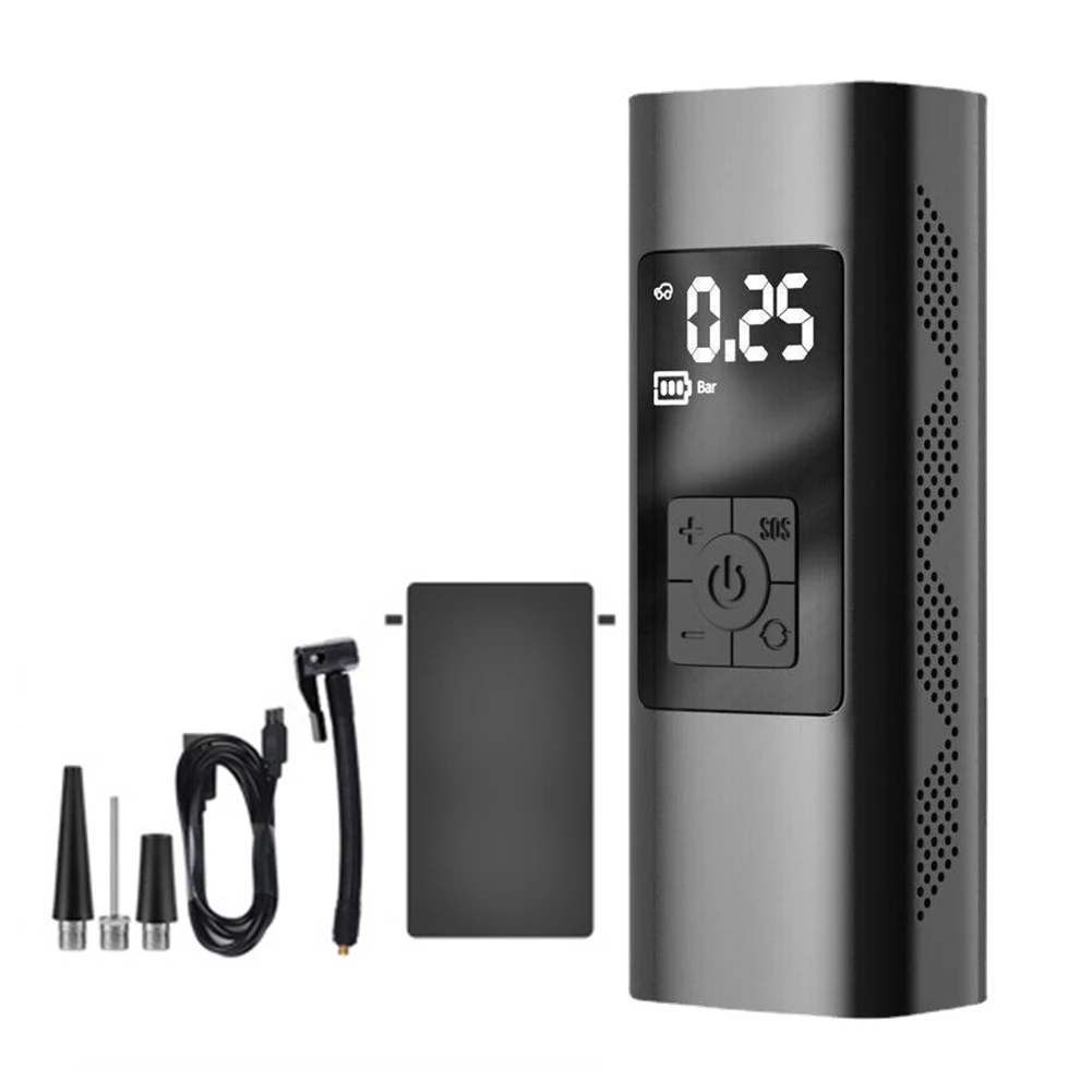 

Портативный автомобильный воздушный компрессор, ручной насос с цифровым дисплеем для накачки шин, многофункциональный насос с манометром