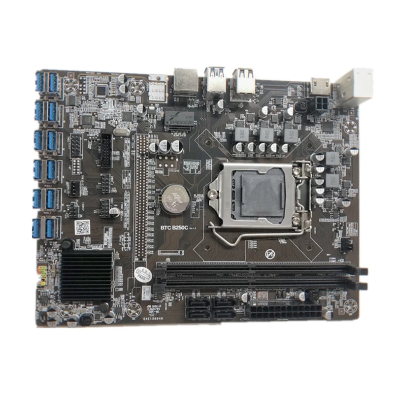 

Материнская плата для майнинга 20CB B250C BTC + кабель переключения 12x PCIE на USB3.0 слот GPU LGA1151 поддержка DDR4 Dimm компьютерная материнская плата