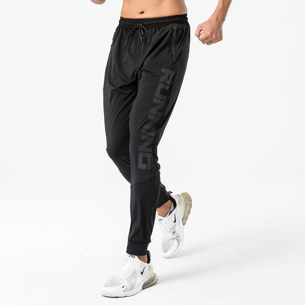 Fitness Quick-Dry Ice Silk Sweatpants Male Pants Bodybuilding Sports Trousers Gym Breathable Jogging Men Training | Спорт и