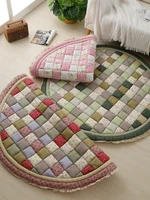 140cm round cotton patchwork padded floor mat pure cotton door step mat crawling mat handmade tatami mat living room mat