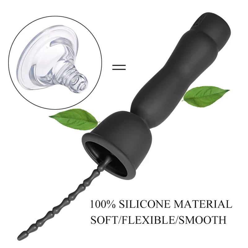 Вибратор уретры для мужчин чистый силикон Вибрирующая пробка пениса