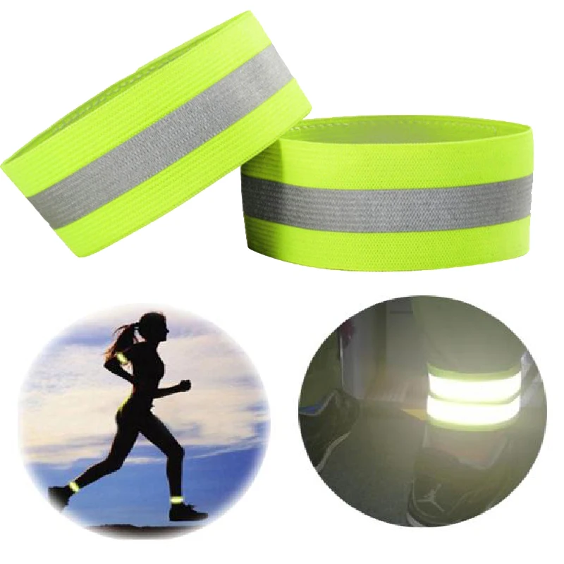 

Brand High Visibility Reflective Vest Elastic Strap Wristbands Ankle Emergence Warning Night Running Cycling Sports Safety Vests