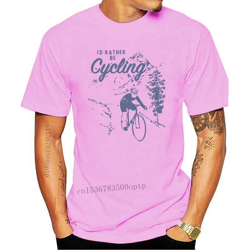 

New I'd Rather be Cycling Mens Bike T-shirt for Bikers Cyclists Fathers Day Tshirt