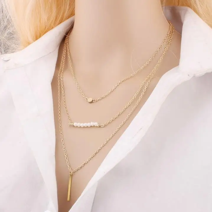 

Modyle 2020 new vintage irregular fashion simulated chain pearl necklace gold gold necklace for punk women jewelry attacked
