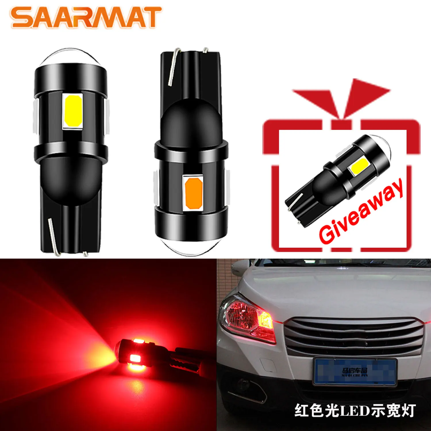 

2PCS T10 W5W/194 6SMD 6000K reading light The width light For Suzuki Swift Grand Vitara SX4 Alto Ertiga Escudo Samurai Jimny2019