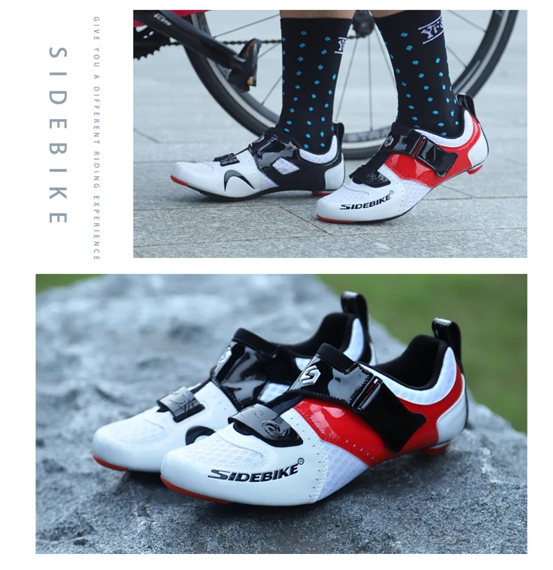 Sidebike/туфли для триатлона, для велоспорта, шоссейные, углеродные, велосипедные кроссовки, профессиональная спортивная обувь для шоссейного велосипеда, Мужская Ультралегкая дышащая обувь