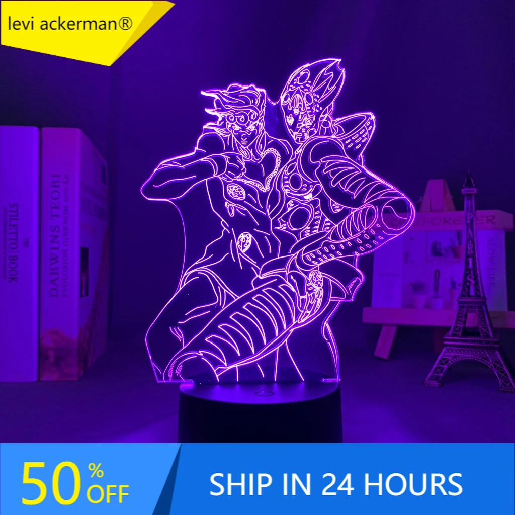 

3d Lamp Anime JoJo Bizarre Adventure for Bedroom Decor Light Birthday Gift for Him JoJos Bizarre Adventure Led Light Manga