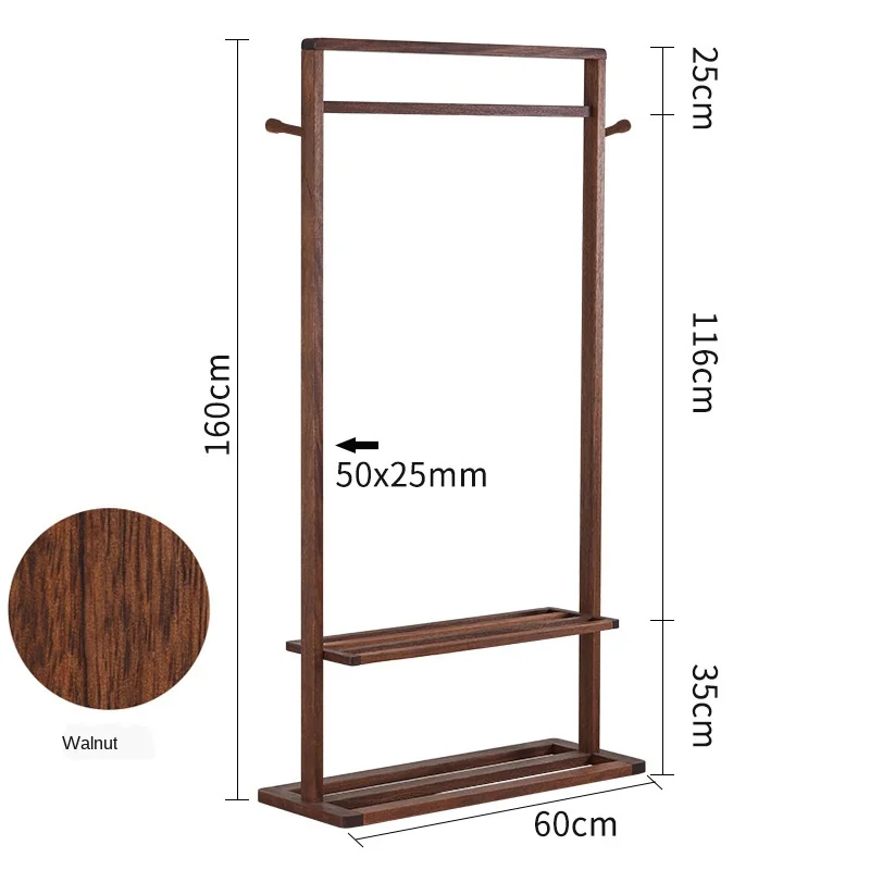 

Solid wood clothes rack floor to floor bedroom modern household clothes rack vestibule shelf multifunctional European style