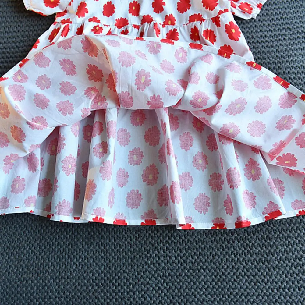 

Flower Girls Short Sleeves Dress Girl Clothes Dress Little Princess Fashion Outfit Boutique Clothing Children's Wear For Girls