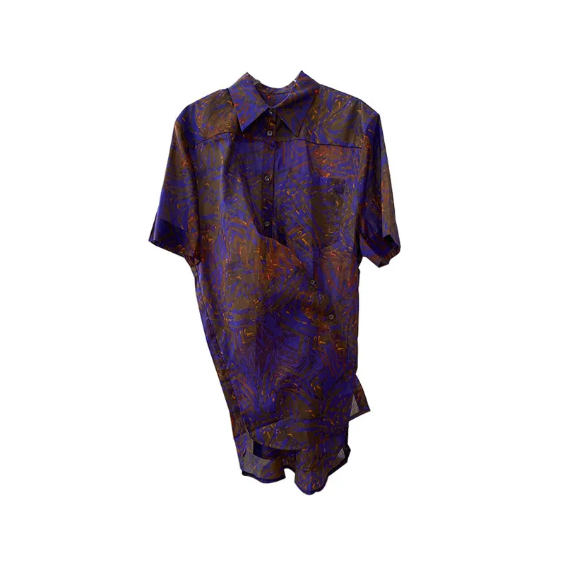 

2021 New Summer High Quality Ladies Shirts Dress Loose Print Fashion Women Dresses Casual Elegant Female Dress T81