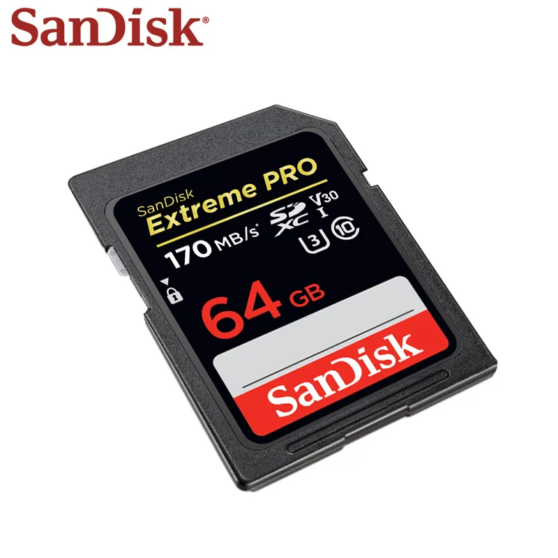 Карта памяти SanDisk Extreme Pro МБ/с. класс 10 карта SD 32 ГБ 95 64 128 170 UHS-I V30 U3 Поддержка