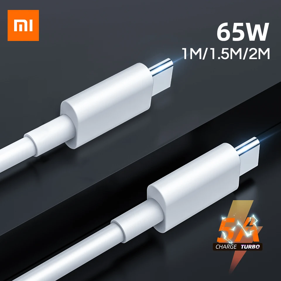 Кабель Xiaomi Usb Type-C 1 м 5 2 5A шнур для быстрой зарядки Usbc/Usbc с турбонаддувом Xioami 11 10S Poco