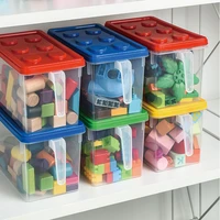 building block dtorage box with handle toys organizer kids lego box stackable block case container childrens snack box