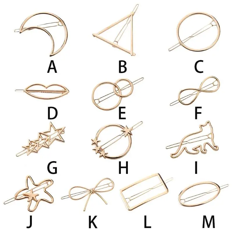 13 видов стилей женский металлический сплав минималистичный зажим для волос