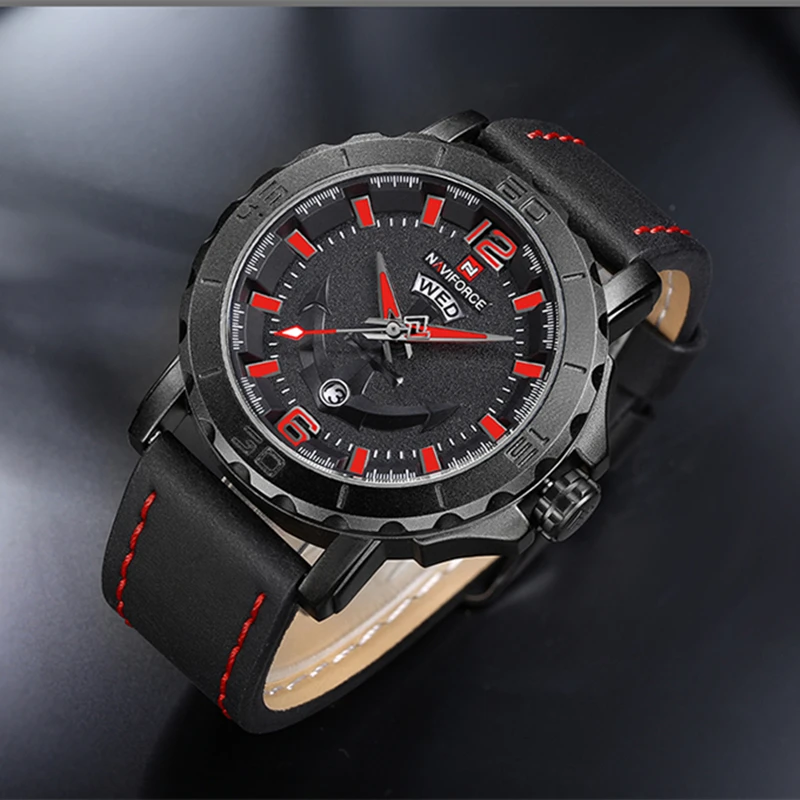 Часы мужские кварцевые в стиле милитари с кожаным ремешком | Наручные часы