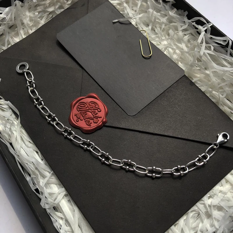 7 мм звеньевая цепочка очаровательные браслеты переноска из стерлингового