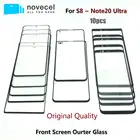 10 шт. оригинальный передний внешний экран стеклянный объектив для Samsung Galaxy Note 8 9 10 20Ultra S8 S9 S10 S20 Plus Сменное стекло с трещинами