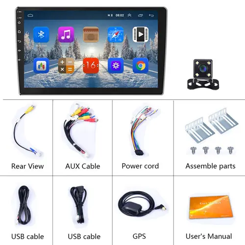 With 4 LED Camera Podofo 2din автомобильный Радио мультимедийный плеер Android 8,1 " 2.5D gps Navi WiFi авто стерео для Volkswagen Nissan Kia toyota Skoda и т. Д - Цвет: With 4 LED Camera