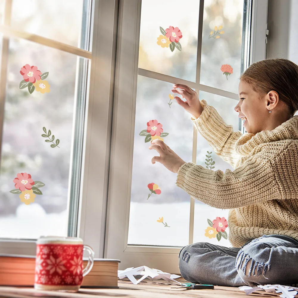 Настенные стикеры Funlife в виде розовых цветов виниловые наклейки на стену для