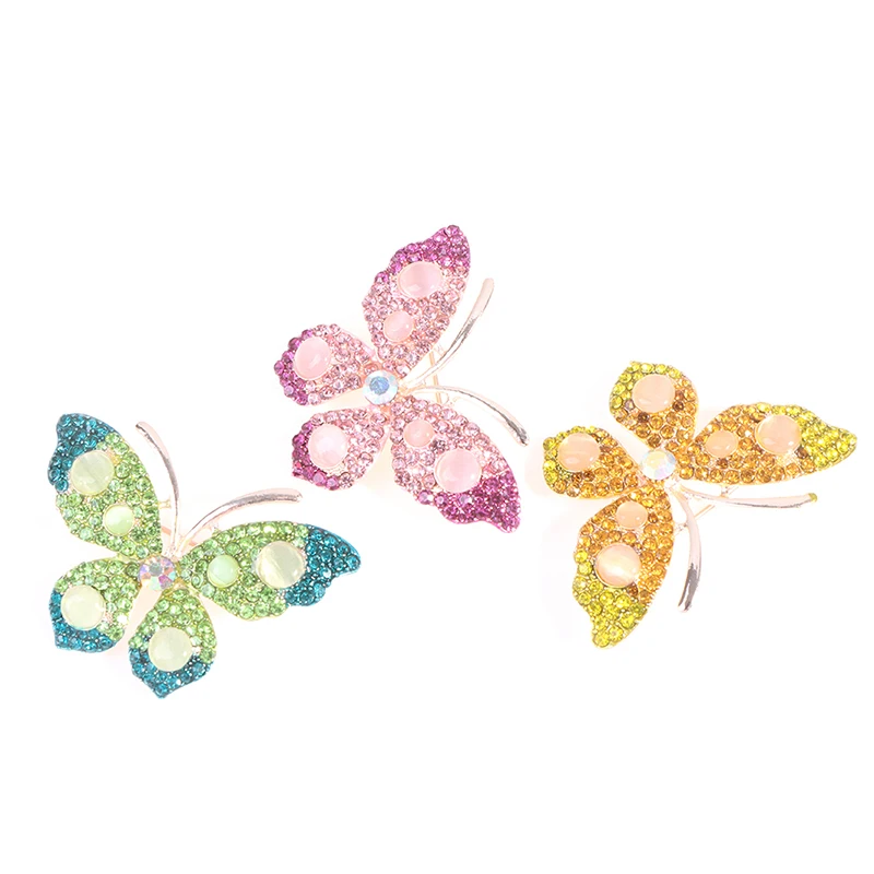 Элегантные Очаровательные бабочка Жемчужная Брошь для женщин Стразы с большой