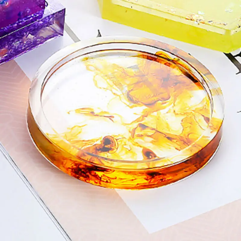 4 шт. DIY Круглый силикагель плесень подставка для литья смолы форма изготовления