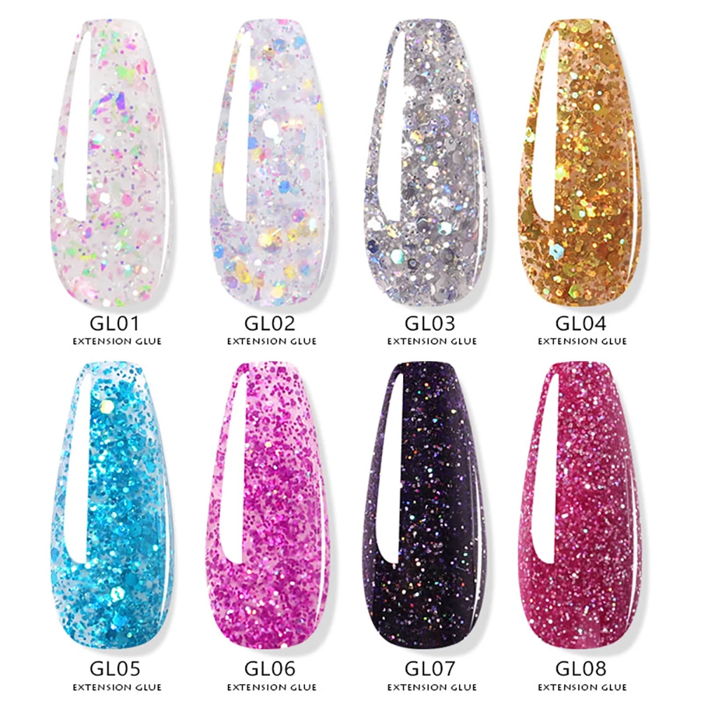 

15ML Acrylic Nail Polish Mix Glitter Sequins Nail Varnish Nail Art gel Manicure UV Gel Nail art