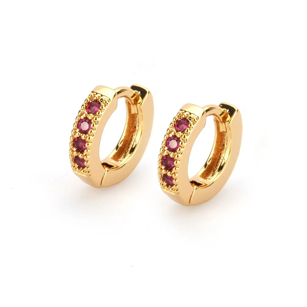 

Colorful Classic Baby CC Hoop Earrings For Women Zirconia Earring For Teen Girls Indian Jewelry