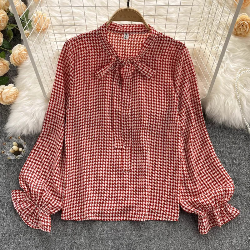 

ZCSMLL Women Black Vintage Bow Shirt New Arrivals Stand Neck Long Sleeve Fashion Temperament Spring Autumn 2021