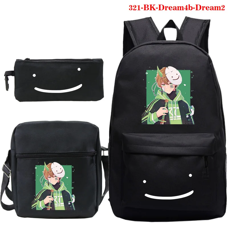 

High Quality Dreamwastaken Backpack Boys Girls Dream Smp School Bags 3 Pcs Set Bookbag Teen Travel Rucksack Book Bagpack Mochila
