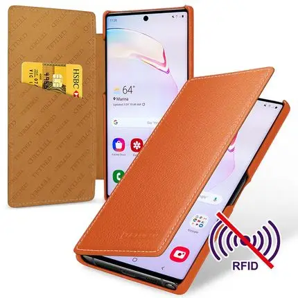 Оранжевый Для samsung Galaxy Note 10 Plus чехол-кошелек с отделениями для карт для samsung Galaxy Note10 Note 10 Fundas кожаный флип-чехол - Цвет: Оранжевый