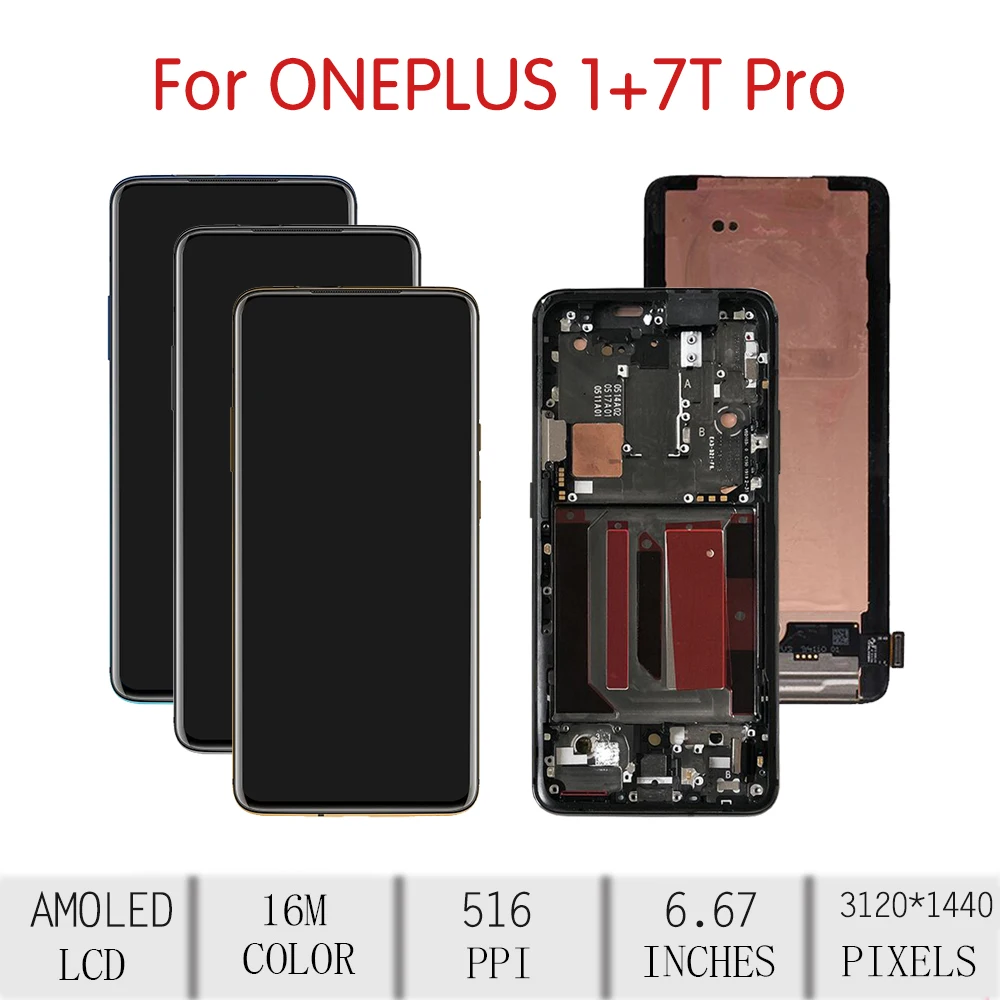 6 67 &quotоригинал для OnePlus 7T Pro ЖК дисплей кодирующий преобразователь сенсорного