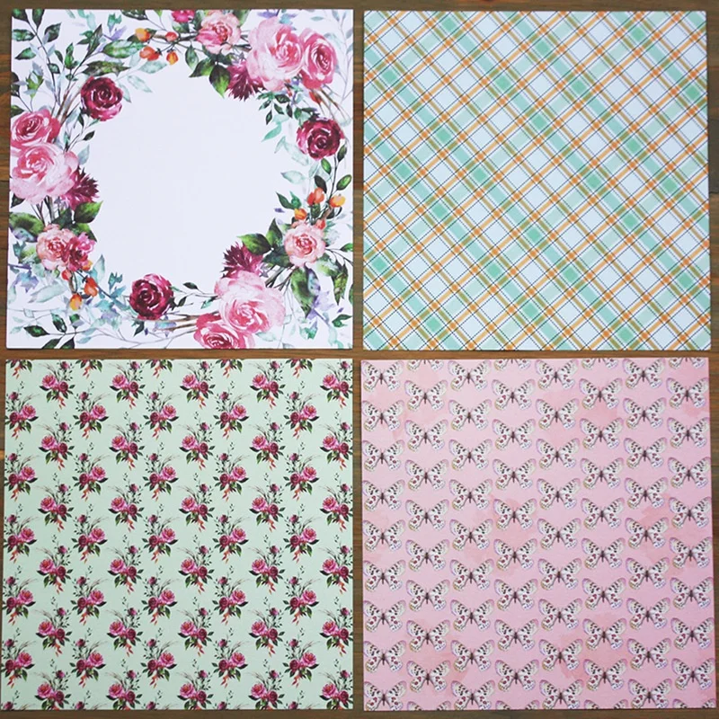 24 листа Цветочные бумажные подкладки режущие штампы искусство фон для