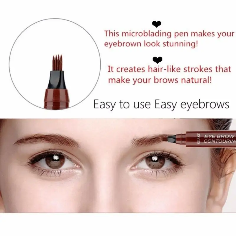 Четырехконфорочная Разделение карандаш для бровей Водонепроницаемый