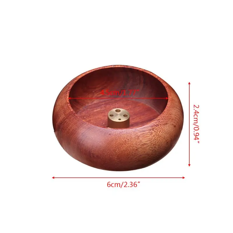 

Retro Wooden Incense Burner Censer Cone Holder Catcher Bowl Base Home Decor