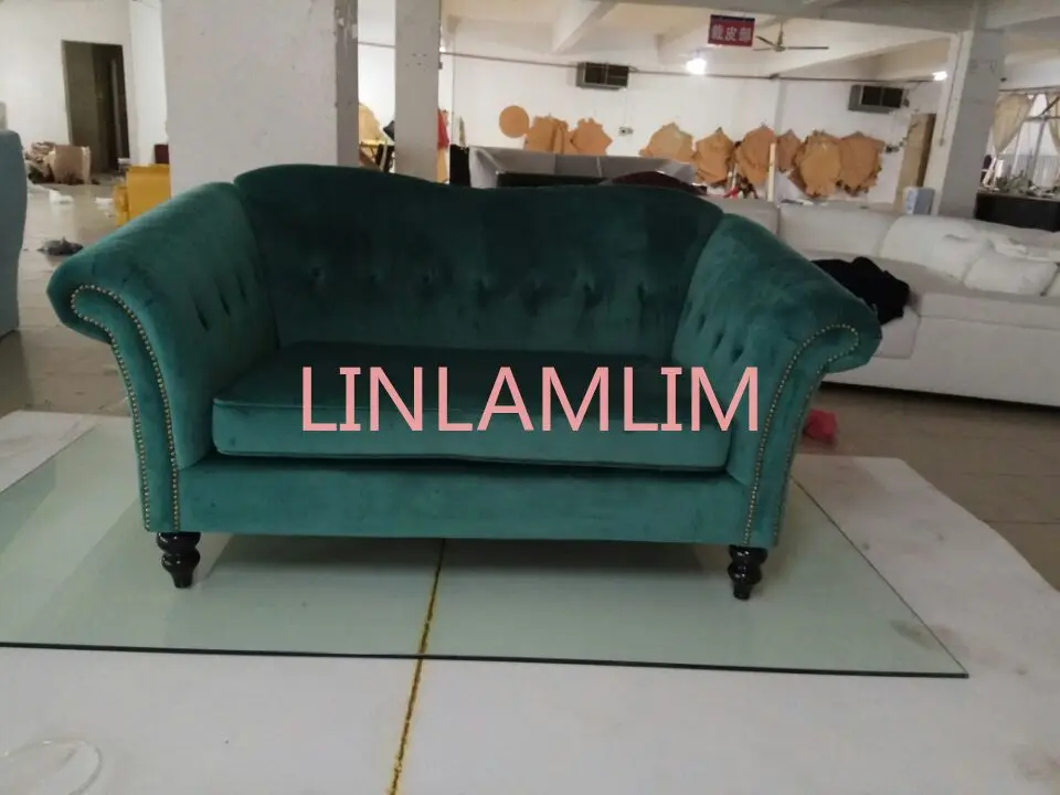 

Newest Home Furniture European Style modern Fabric Living Room Sofa sectional velvet cloth sofa two seater American country