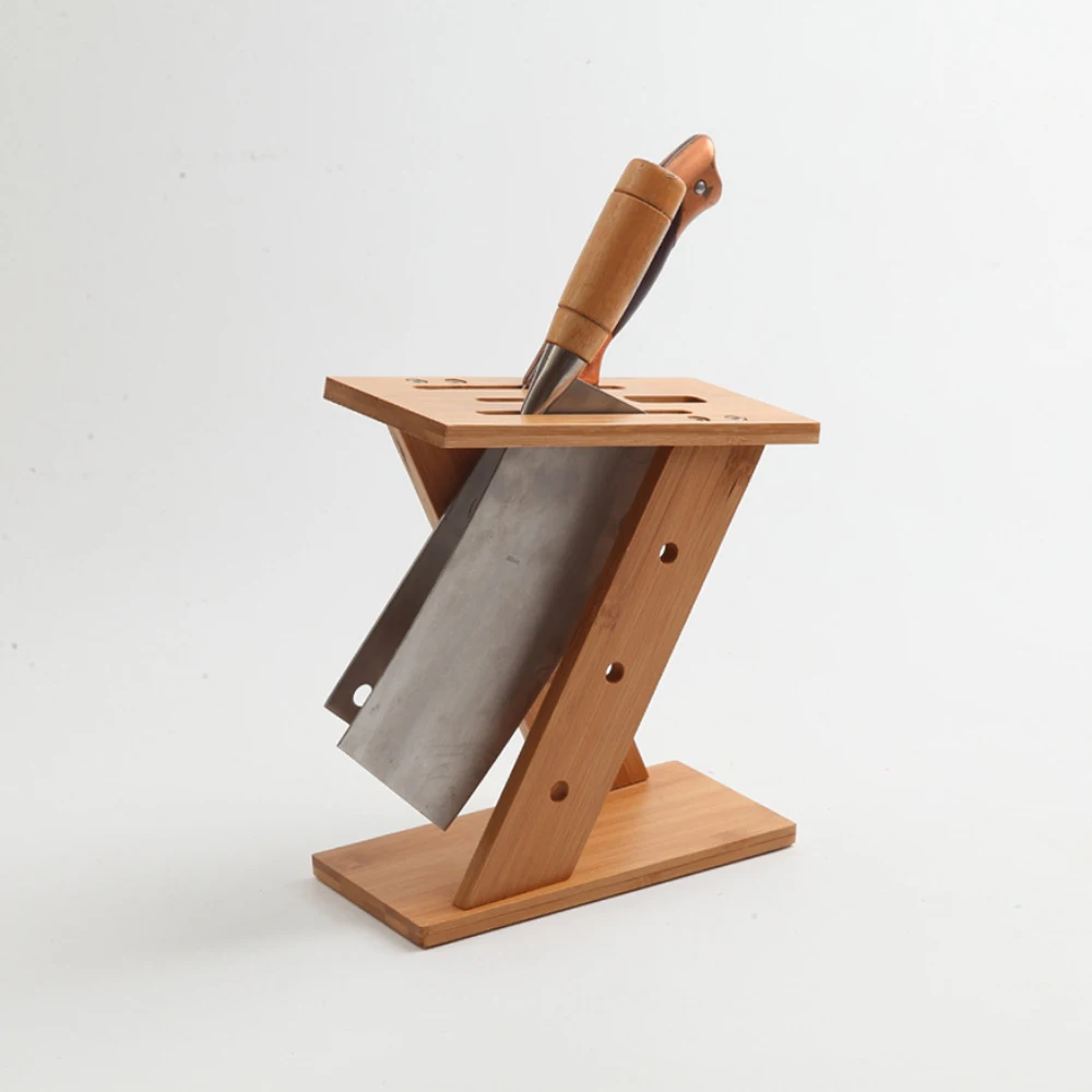 Высококачественная Z образная бамбуковая подставка для ножей креативная полка