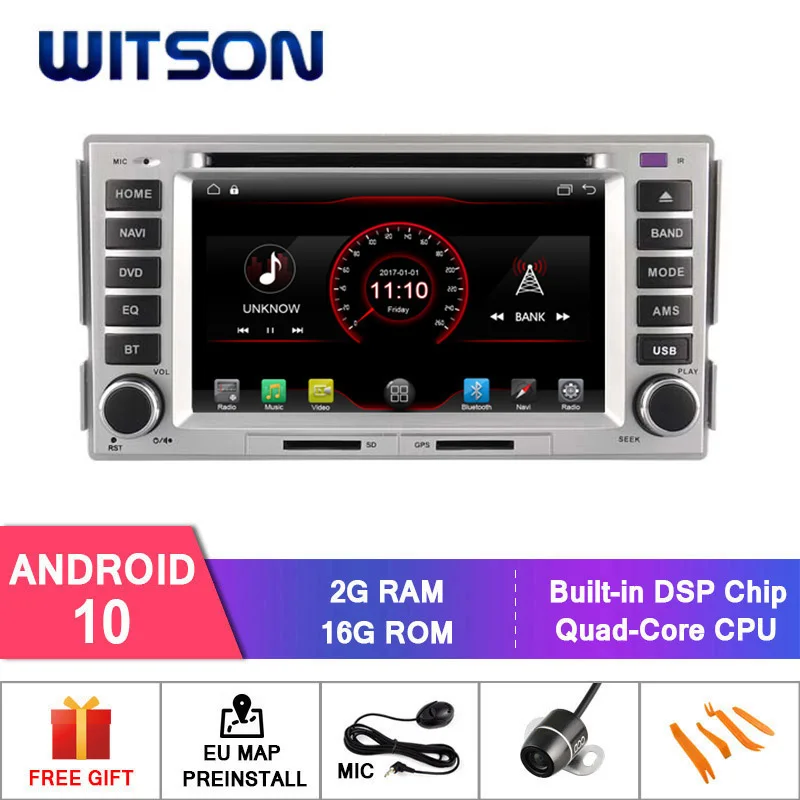 WITSON Android 10 0 2 Гб ОЗУ 16 флэш-магнитола для HYUNDAI SANTA FE ELANTRA Авто Стерео gps + DAB OBD TPMS DVR Wifi/3G