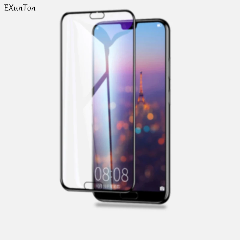 Защитное стекло EXUNTON закаленное с защитой от отпечатков пальцев для Huawei P20 Pro Lite Mate