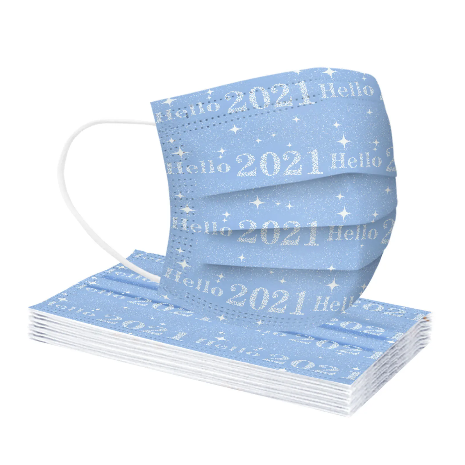 

50pc Adult 2021 Print Mask Disposable Face Mask 3ply Ear Loop For Protect Face Against Pollution Earloop Windproof Mask R1