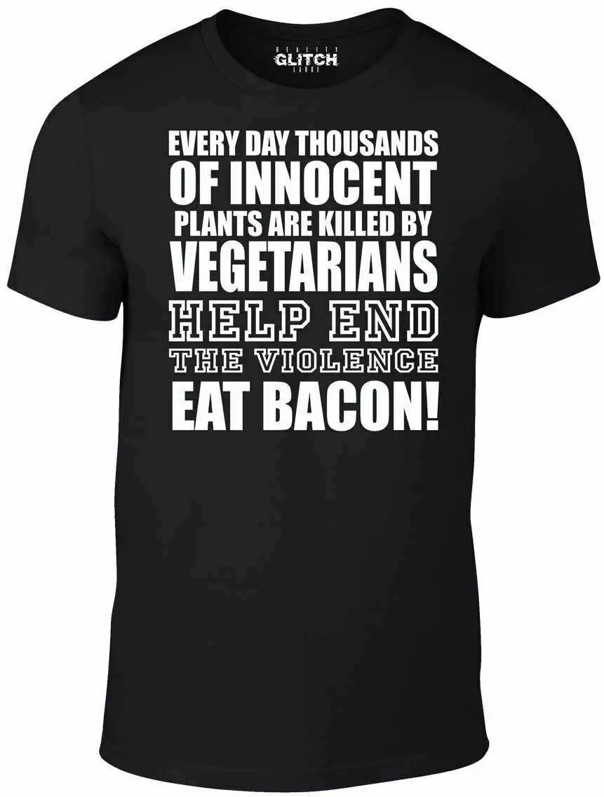 Eat футболка Bacon-забавная вегетарианские растения шутка веганское ретро |