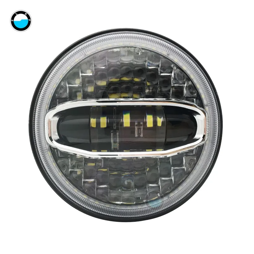 1 PCS light 7 дюймовый светодиодный moto rcycle фара moto черного цвета с углом глаза для Touring ультраклассический Electra Street Glide Road King Yamaha - Цвет: 1 PCS light