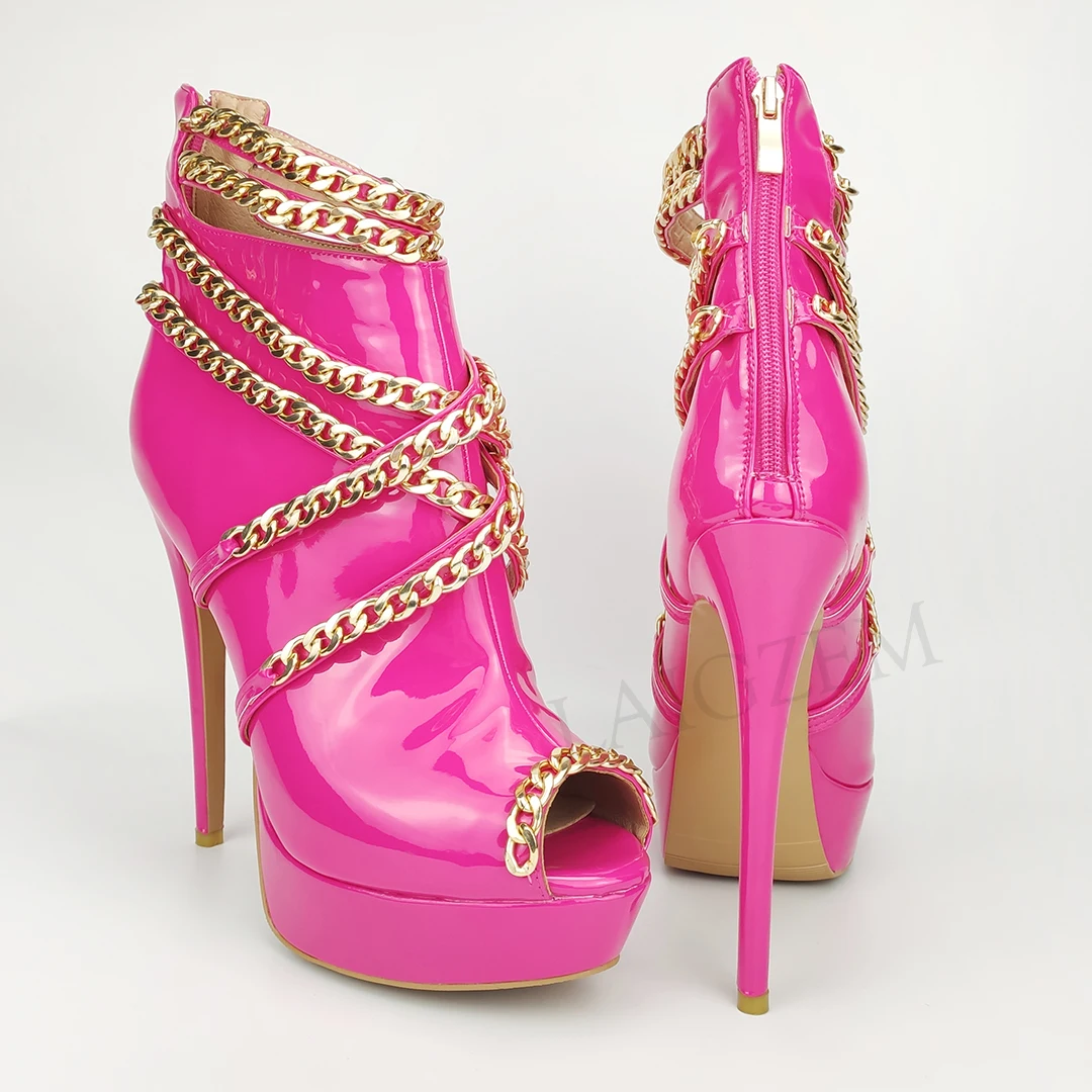 LAIGZEM/женские летние ботильоны Ботинки на платформе и высоком каблуке с