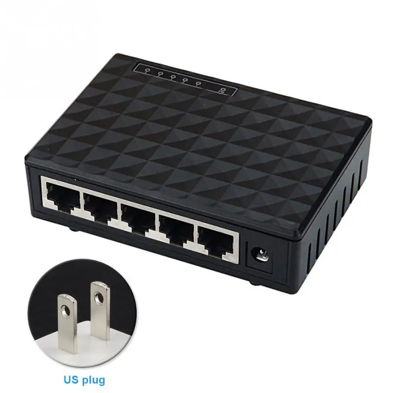 10/100 гигабитный Ethernet мини хаб настольный адаптер с 5 портами сетевой обменный