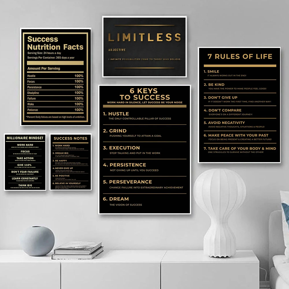 

Inspirational Success List Posters Limitless Print Canvas Painting Wall Art Decor HD Pictures For Living Room Decoration Cuadros
