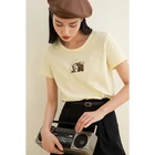 Женская футболка в молодежном стиле, мягкая дышащая хлопковая футболка с коротким рукавом и вышивкой Афины