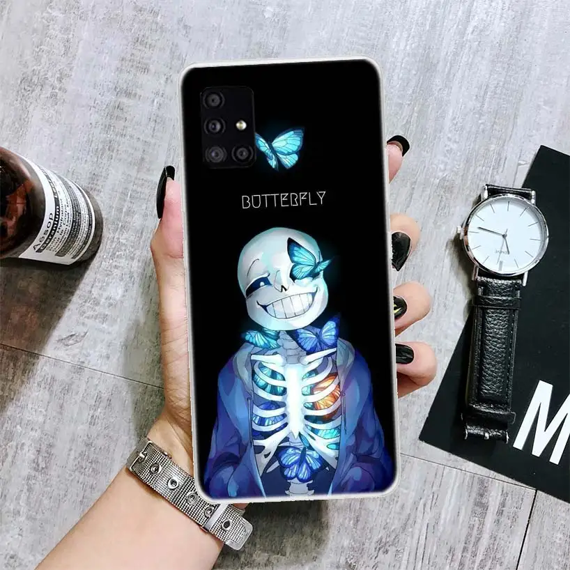Чехол для телефона Undertale Papyrus Sans Doggo Samsung Galaxy A12 A22 A32 A42 A52 A72 A51 A71 5G A41 A31 A21 A02S M12 M21 M31 M30S -