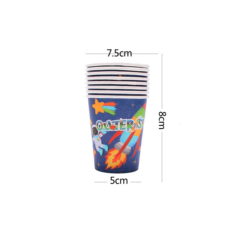 New Cartoon Space Planet Birthday Party Decoration Supplies Children's Favorite Disposable Tableware Paper Cup | Дом и сад
