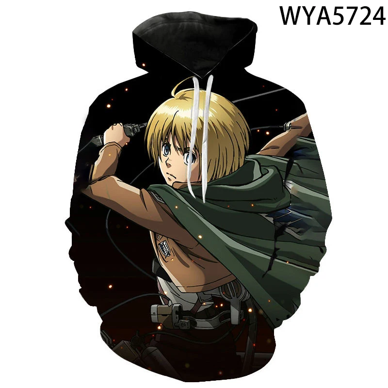 

2021 New Japanese Anime Clothes Attack On Titan Attaque Des Titans Streetwear Men's Hoodies 3D Printed Cartoon Kids Sweatshirts