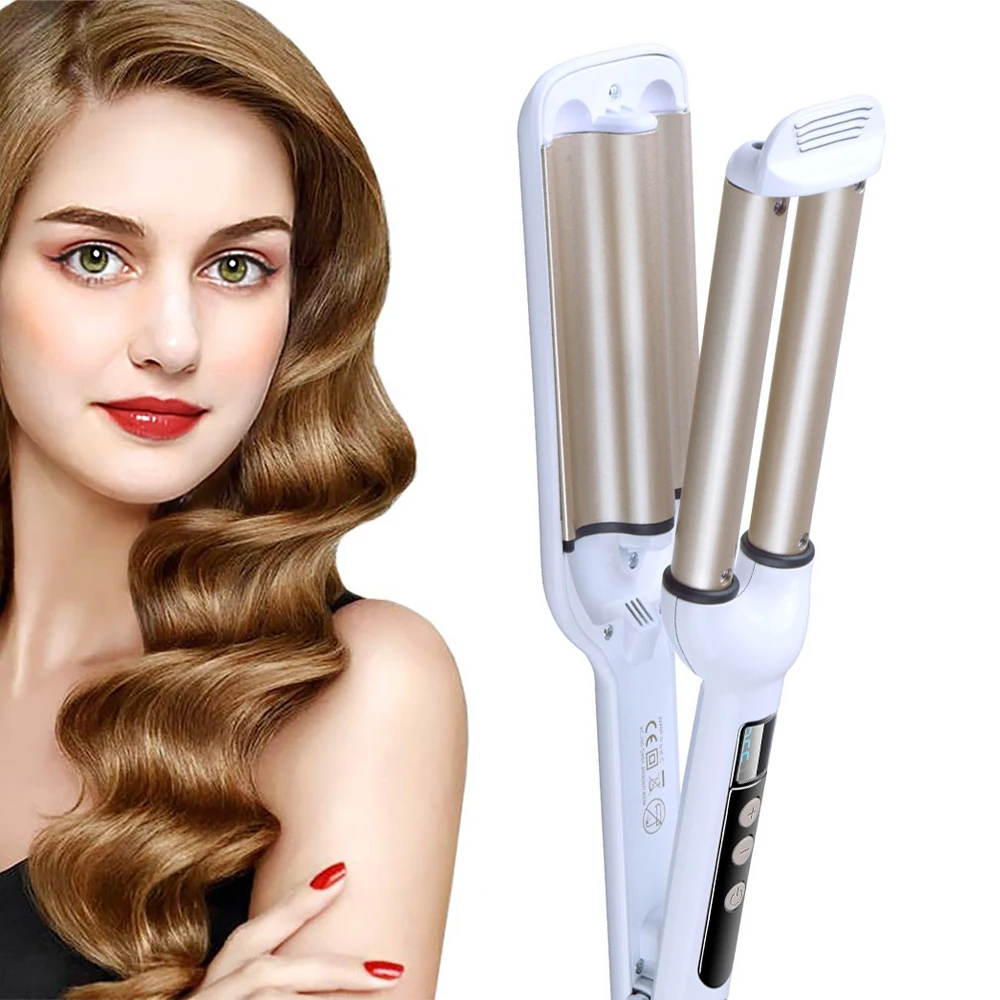 

RESUXI Beauty Waver For Multiple Styles Ceramic Tourmaline 3 Barrels Curling Iron Wand Hair Curler hair waver Curling iron