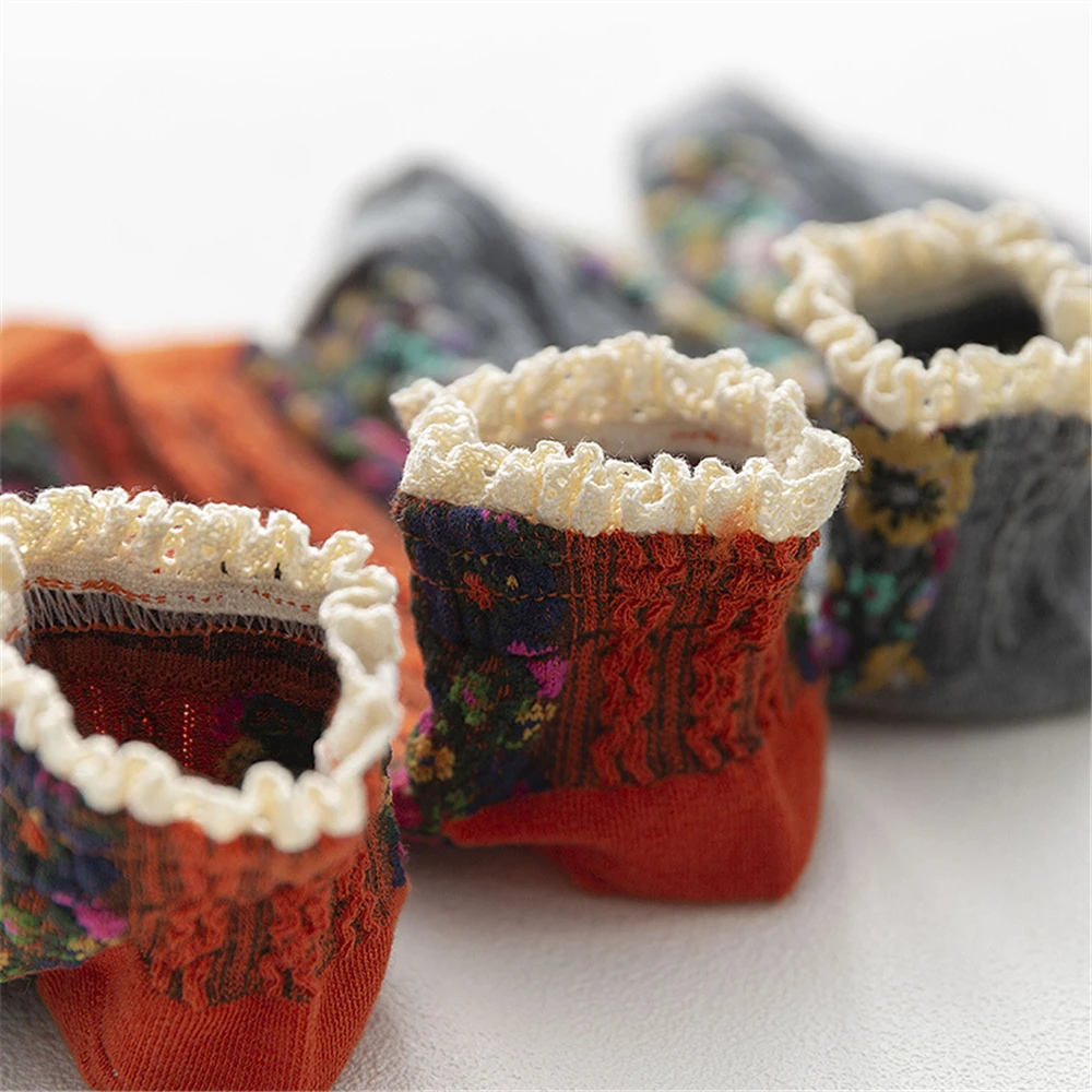 Носки женские в этническом стиле Короткие хлопковые японском ретро-стиле с